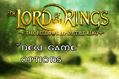 The Lord of the Rings: The Fellowship of the Ring — Title screen