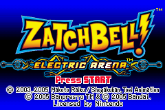 Zatchbell! Electric Arena — Title screen