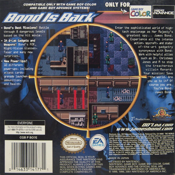 007: The World is Not Enough — Box back