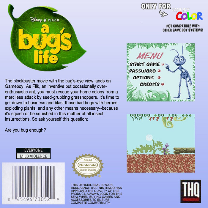 A Bug's Life — Box back
