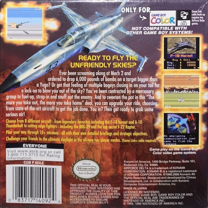 Airforce Delta — Box back