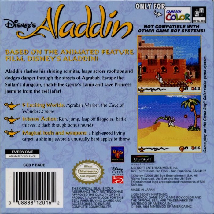 Aladdin — Box back