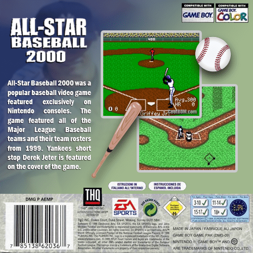 All-Star Baseball 2000 — Box back