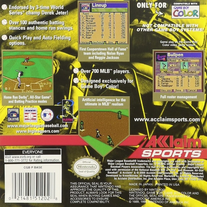 All-Star Baseball 2001 — Box back