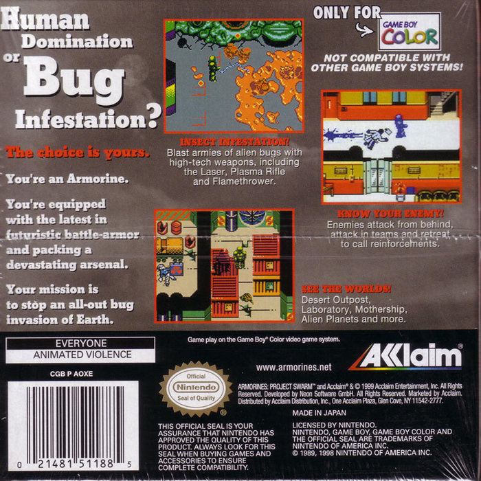 Armorines : Project S.W.A.R.M. — Box back