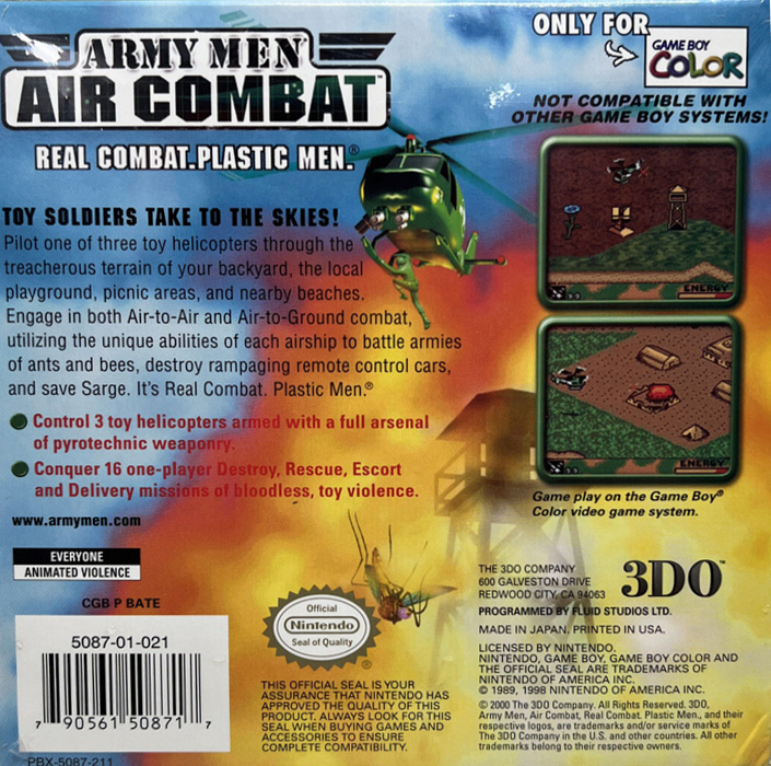 Army Men : Air Combat — Box back