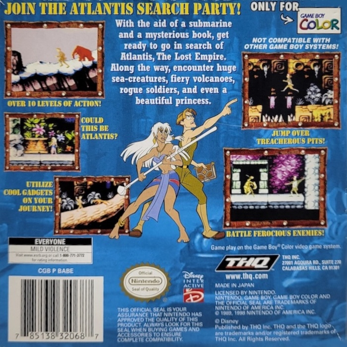 Atlantis : The Lost Empire — Box back