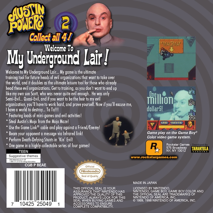Austin Powers: Welcome to My Underground Lair — Box back