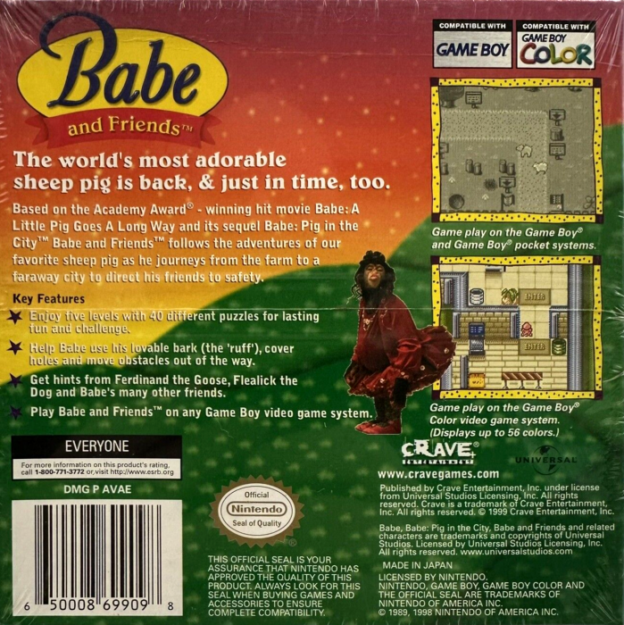 Babe and Friends — Box back