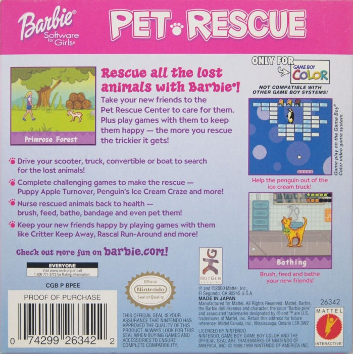 Barbie : Pet Rescue — Box back