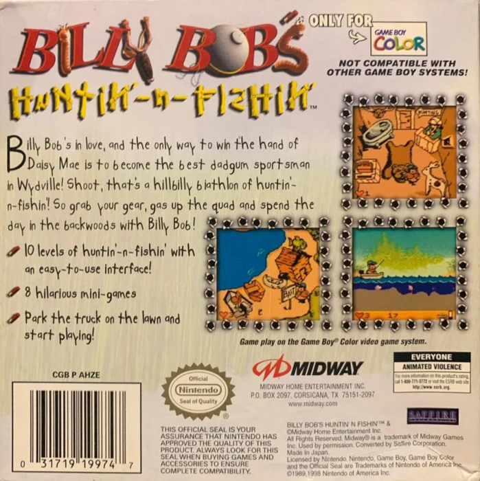 Billy Bob's Huntin' 'n' Fishin' — Box back