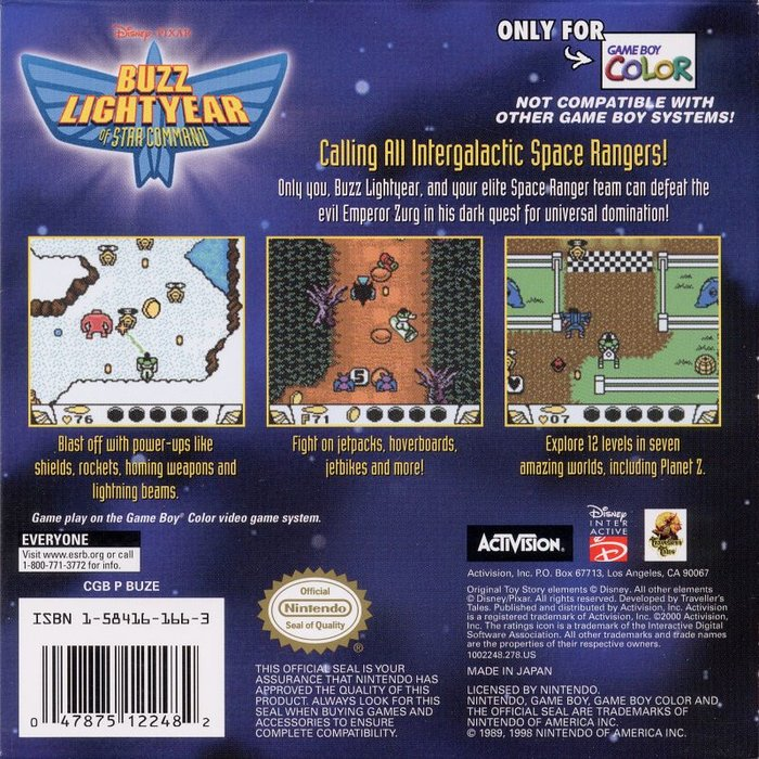 Buzz Lightyear of Star Command — Box back
