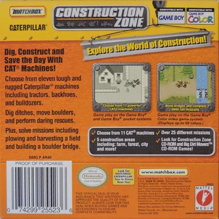 Caterpillar Construction Zone — Box back