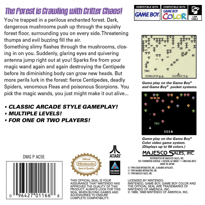 Centipede — Box back