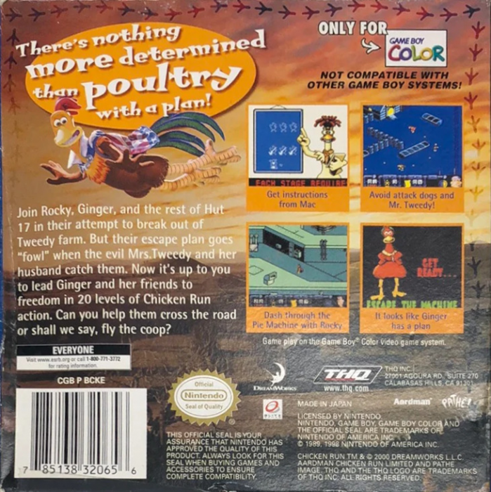 Chicken Run — Box back