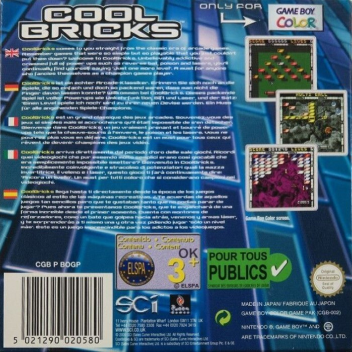 Cool Bricks — Box back