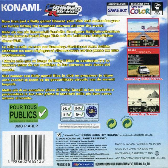 Cross Country Racing — Box back