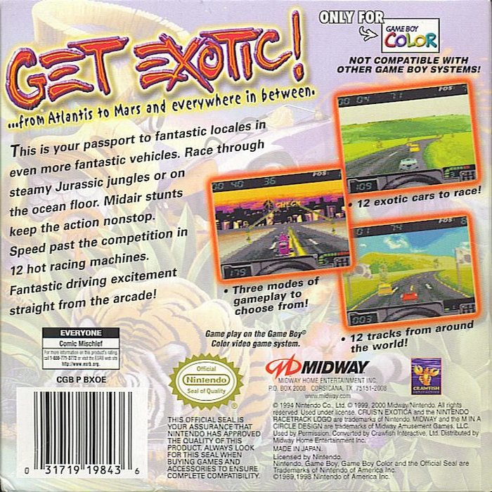 Cruis'n Exotica — Box back