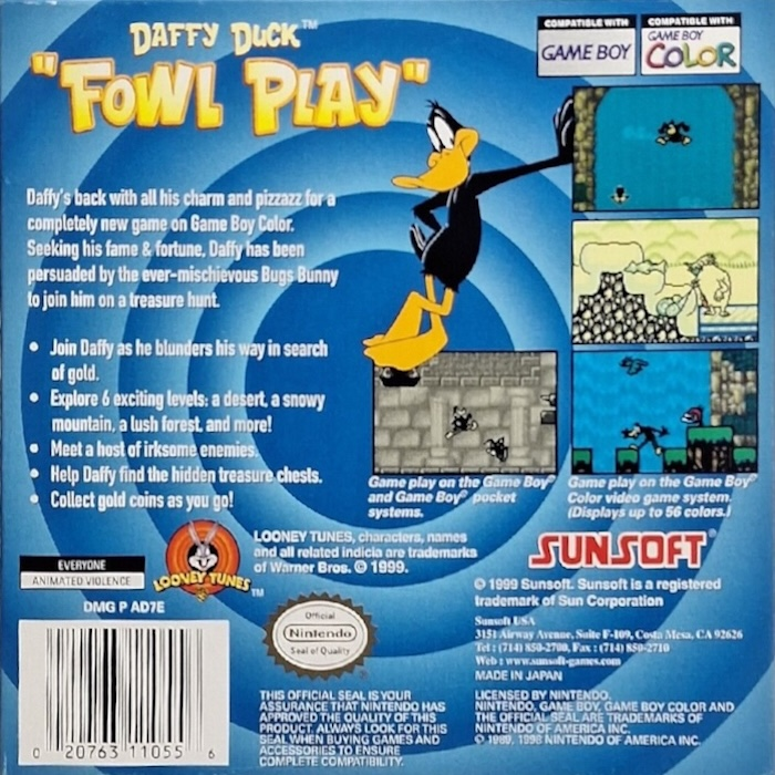 Daffy Duck: Fowl Play — Box back