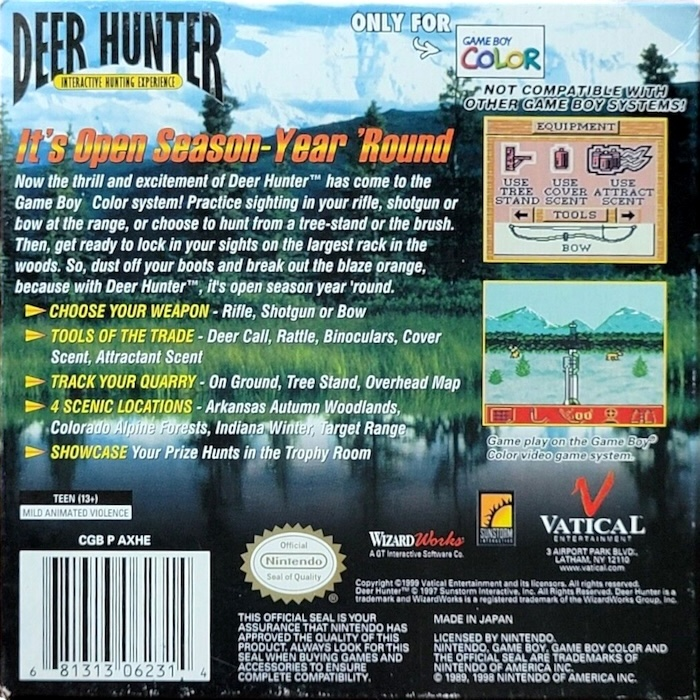 Deer Hunter — Box back