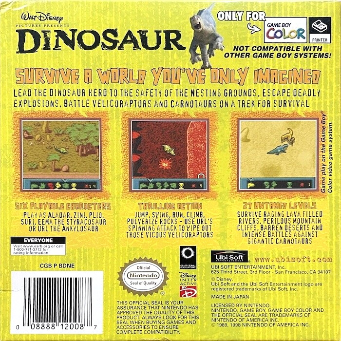 Dinosaur — Box back