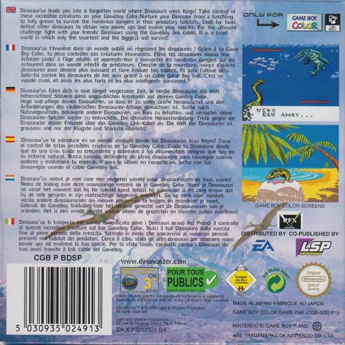Dinosaur'us — Box back
