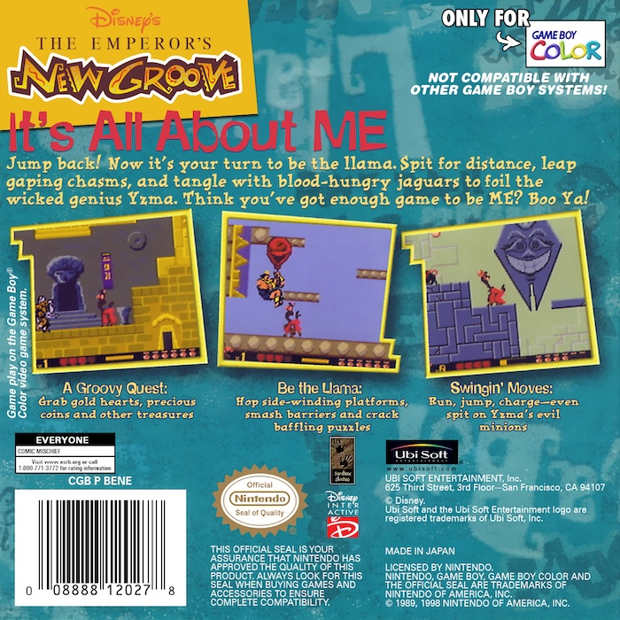 Disney's The Emperor's New Groove — Box back