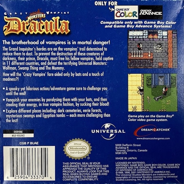 Dracula : Crazy Vampire — Box back