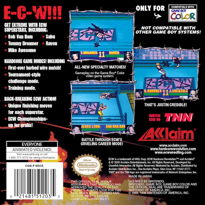 ECW Hardcore Revolution — Box back