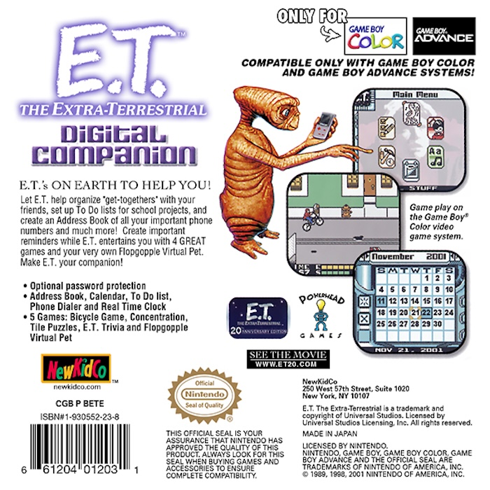 E.T. : The Extra-Terrestrial, Digital Companion — Box back