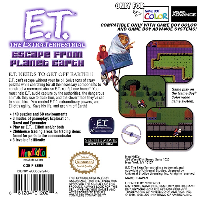 E.T. The Extra Terrestrial : Escape from Planet Earth — Box back