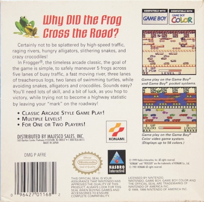 Frogger — Box back