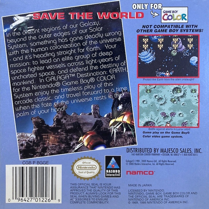 Galaga : Destination Earth — Box back