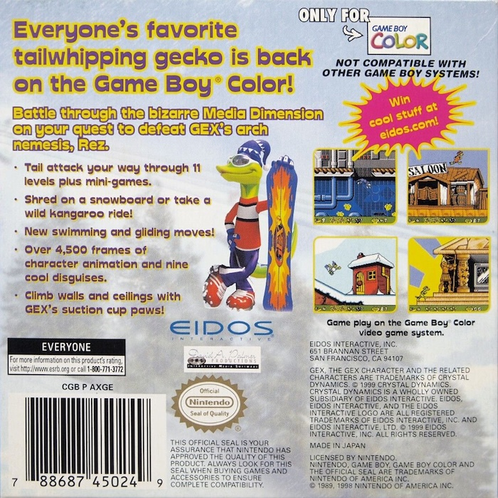 Gex 3 : Deep Pocket Gecko — Box back