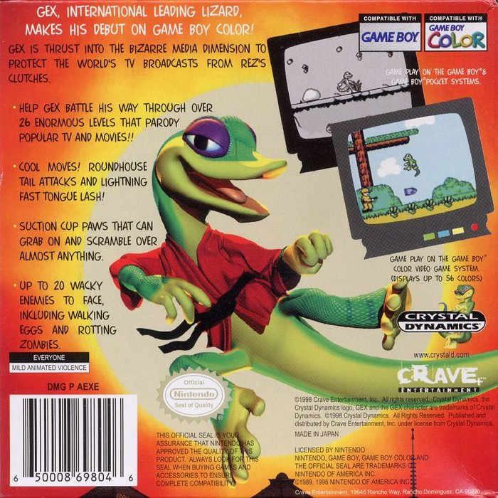 Gex: Enter the Gecko — Box back
