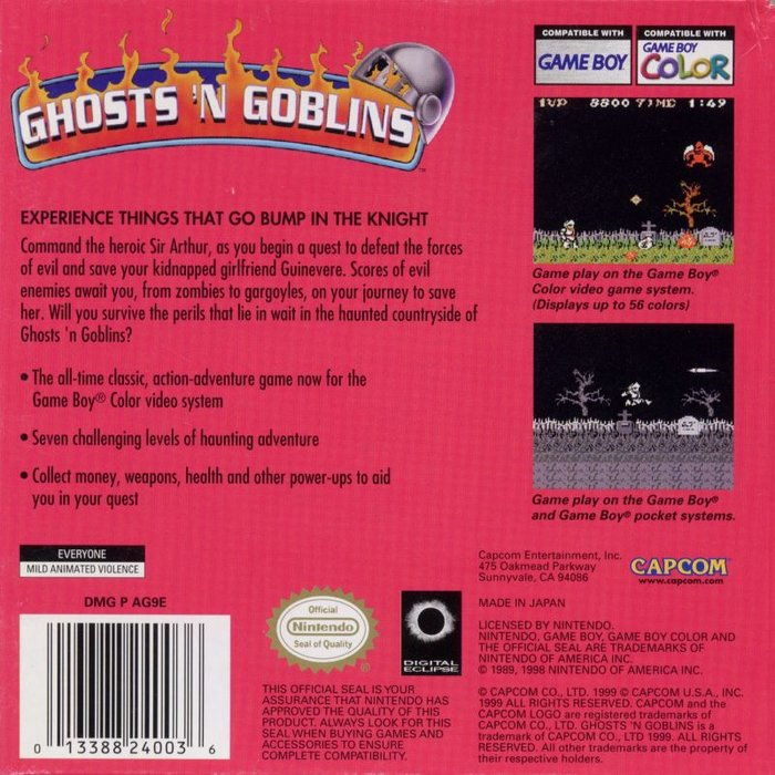 Ghosts 'n Goblins — Box back