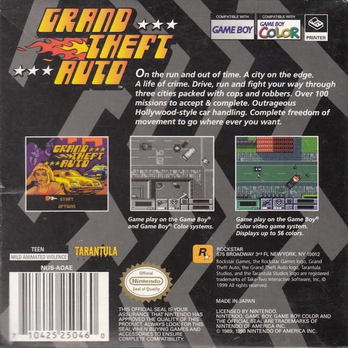 Grand Theft Auto — Box back