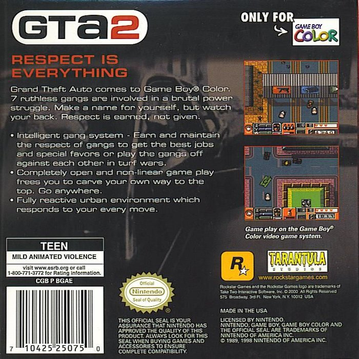 Grand Theft Auto 2 — Box back