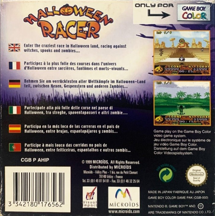 Halloween Racer — Box back