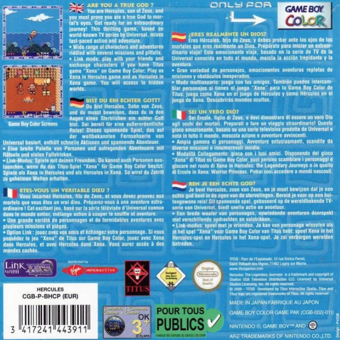Hercules : The Legendary Journeys — Box back