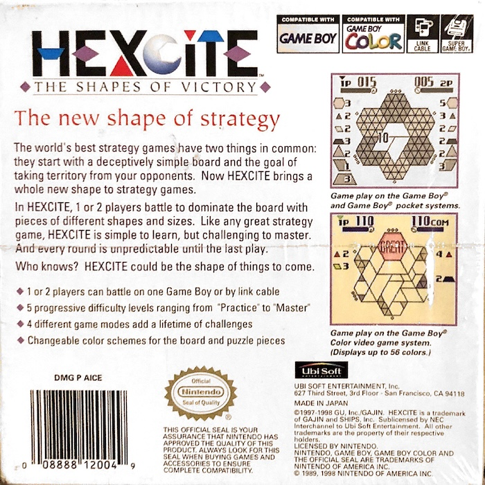 Hexcite: The Shapes of Victory — Box back