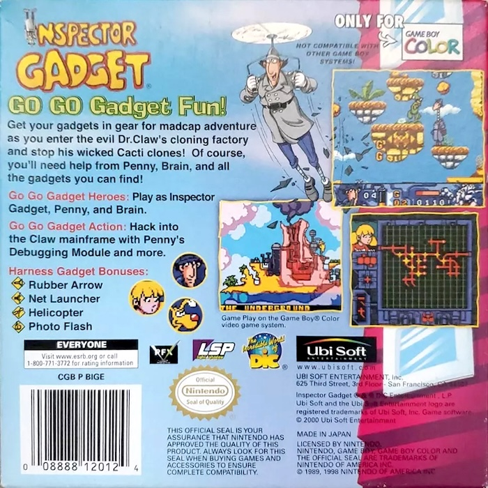 Inspector Gadget: Operation Madkactus — Box back