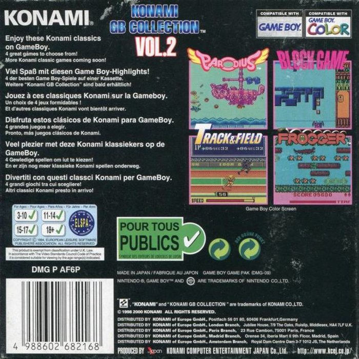 Konami GB Collection Vol.2 — Box back