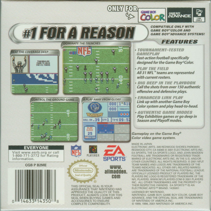Madden NFL 2002 — Box back