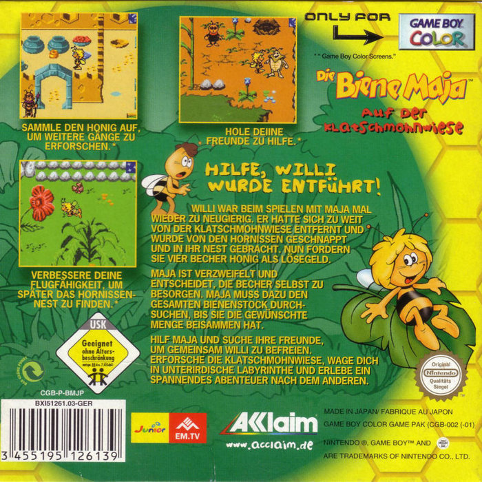 Maya the Bee : Garden Adventures — Box back