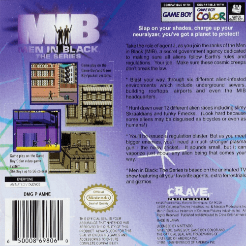 Men In Black : The Series — Box back