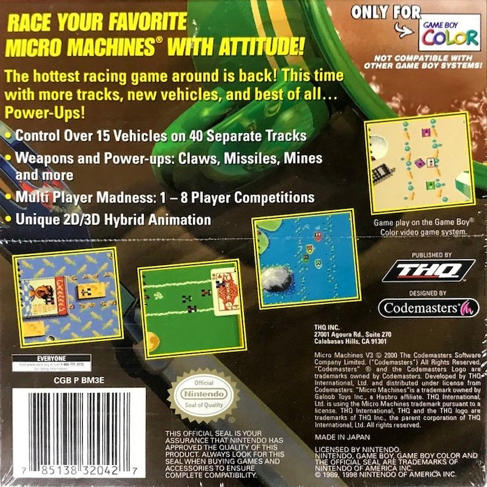 Micro Machines V3 — Box back