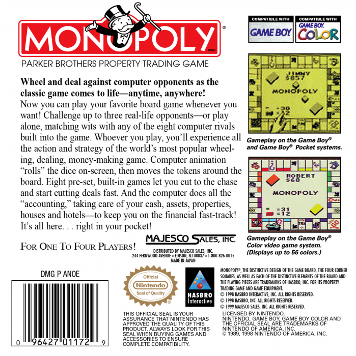Monopoly — Box back