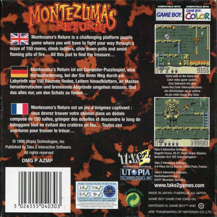 Montezuma's Return! — Box back