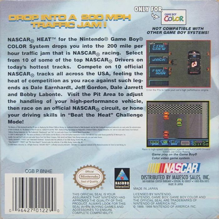 NASCAR Heat — Box back